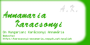 annamaria karacsonyi business card
